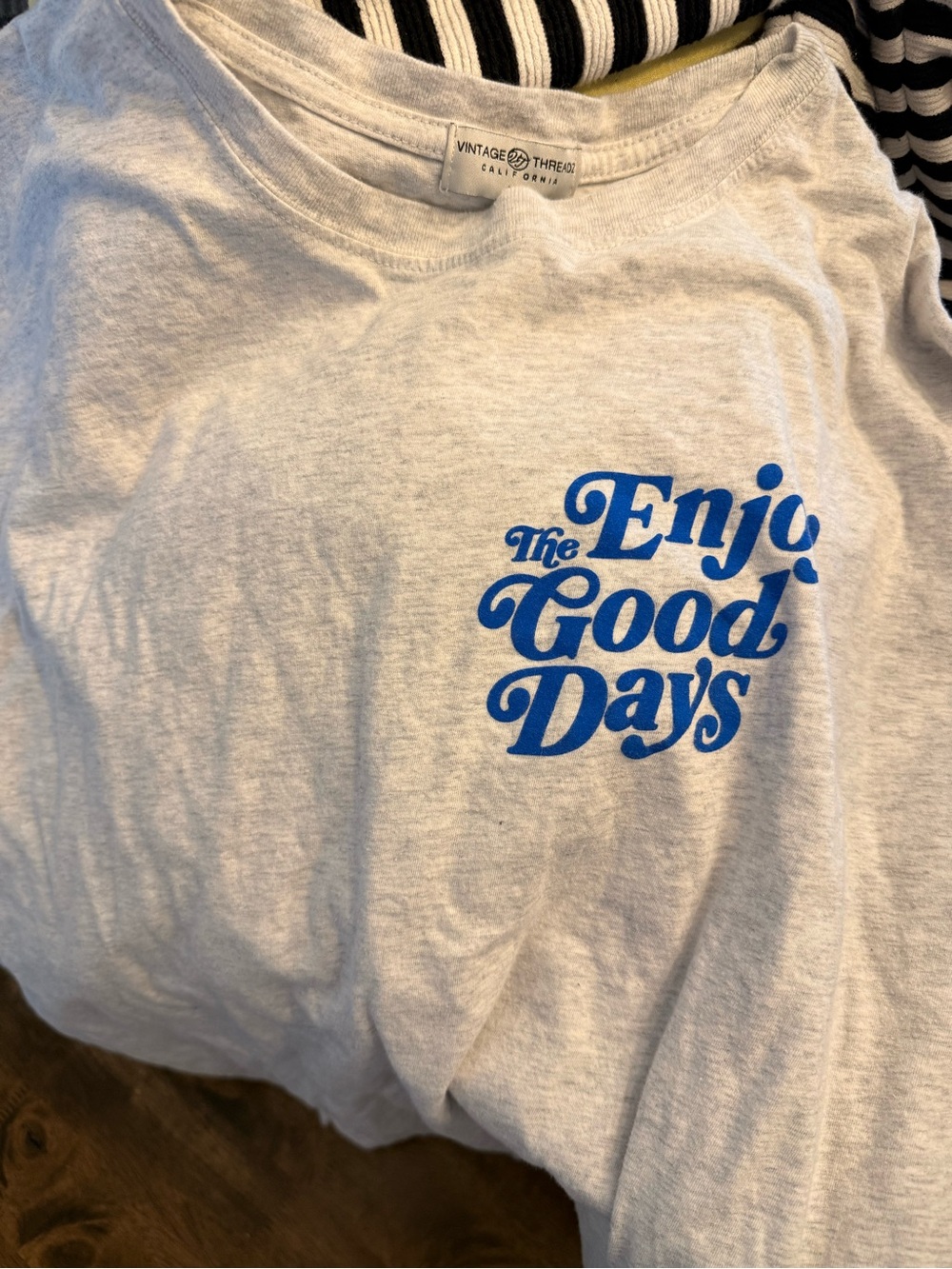 Women's Gray 'Enjoy The Good Days' Short Sleeve Tee